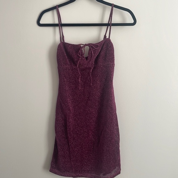 NWT Purple Shimmer Mini Dress - Picture 3 of 6